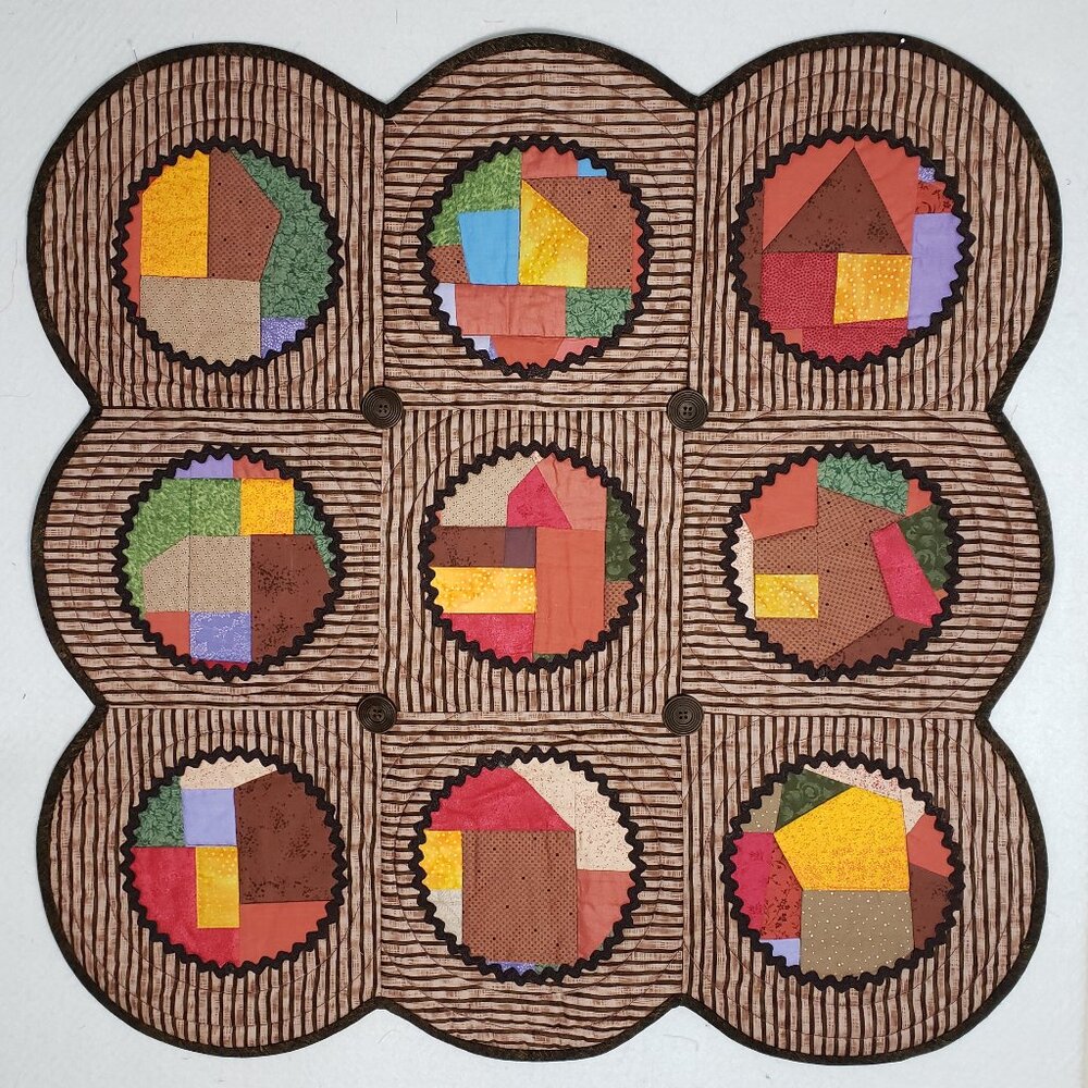 Custom Contemporary Quilted Wall Decor Handmade 29” x 29” Ready to Hang